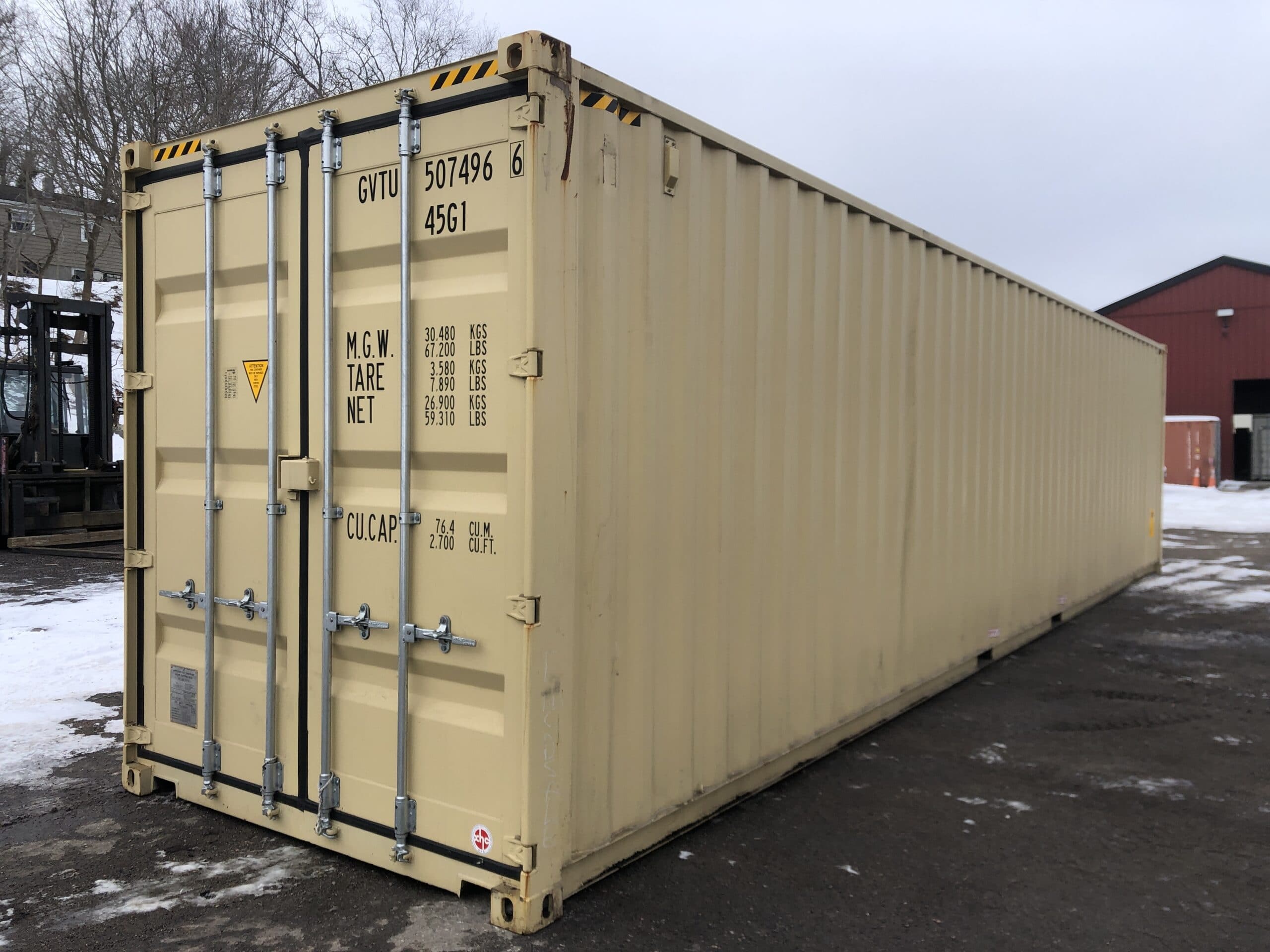 green and red containers